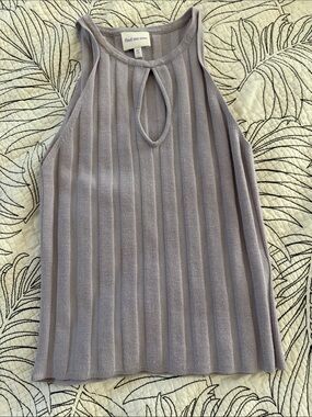 Find Me Now Lavender Ribbed Keyhole Tank Top